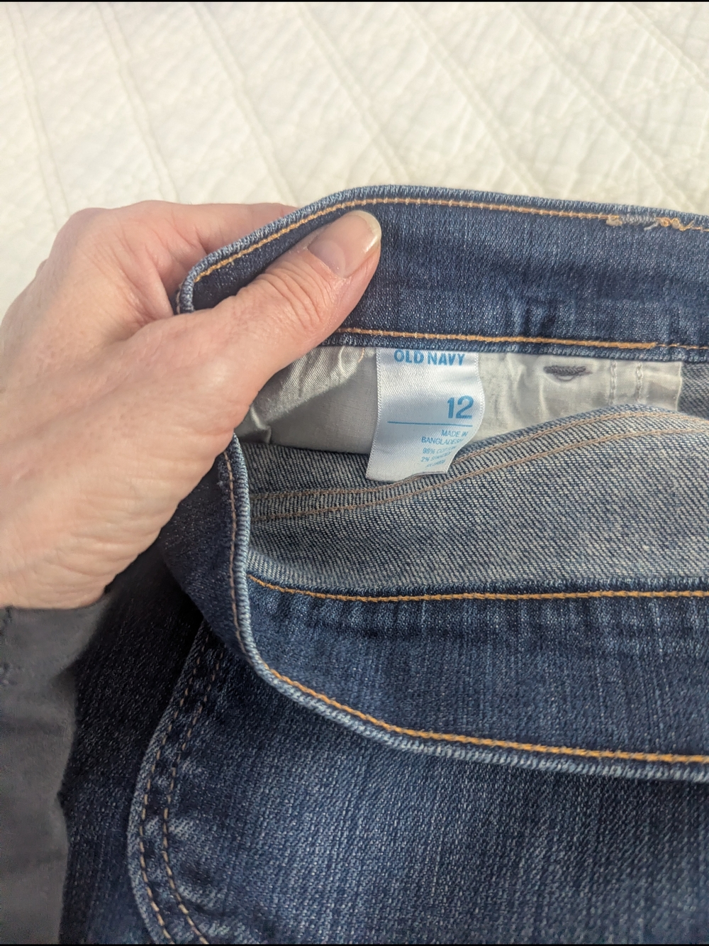 Old Navy Blue Denim Button-Front A-Line Mini Skirt - Picture 6 of 6